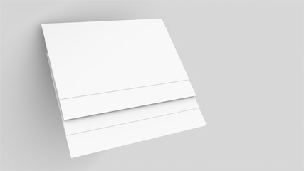 3d rendering business card mockup. Computer generated two vertical rectangular plates in a white background