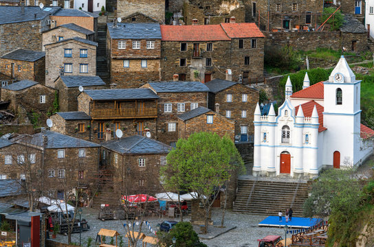 View on the unusual schist village of Piodao, Portugal