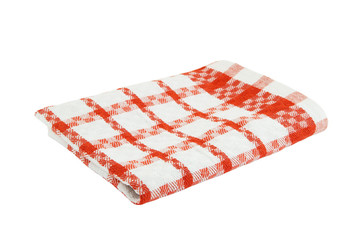 Red checked tablecloth isolated on white