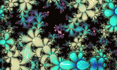Obraz na płótnie Canvas Beautiful abstract flower for art projects, cards, business, posters. 3D illustration, computer-generated fractal