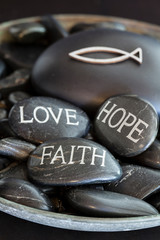Love Faith Hope Pebble Still Life