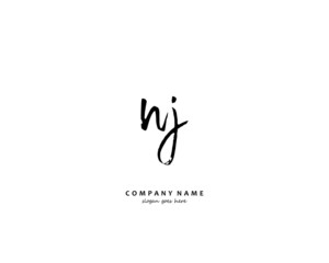 NJ Initial letter logo template vector