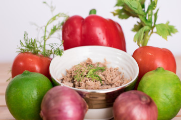 fresh vegetables on a wooden table