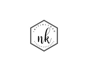 NK Initial letter logo template vector