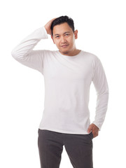 Attractive Asian Male Model Posing with White Shirt