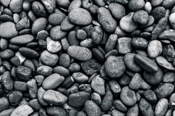 Black and white pebble stone background