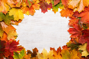 Naklejka na ściany i meble Image with autumn leaves.