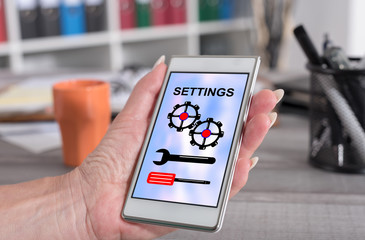 Settings concept on a smartphone