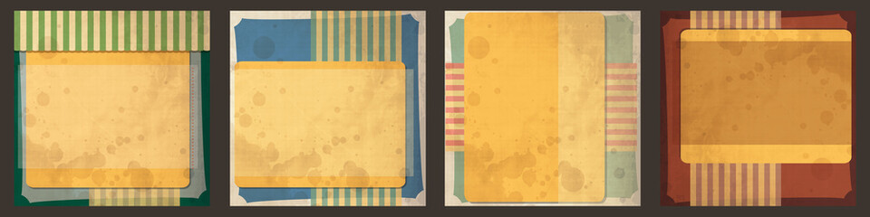 Vector vintage paper labels bundle set