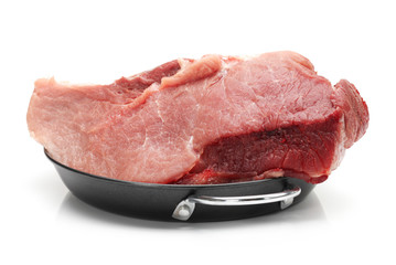 Raw pork meat isolated on white background