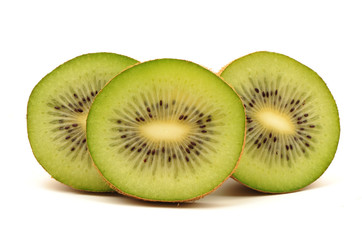 Kiwi fruit on white background