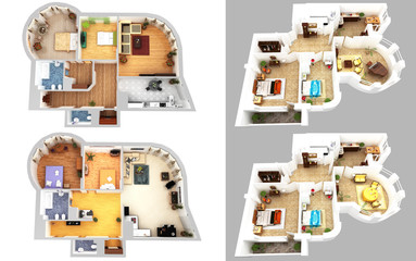 3d render, illustration, apartment, rendering