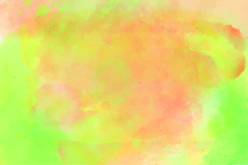 Abstract watercolor symphony in green and red fall colors