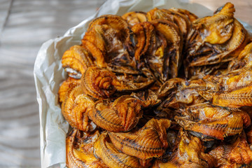 Dried fish in the local market in Thailand