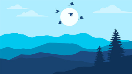 Night View Landscape Background