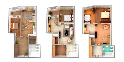 3d render, illustration, apartment, rendering