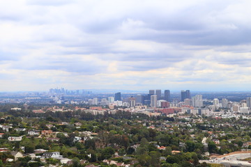 Fototapeta na wymiar LOS ANGELES (California) view of Westwood skyscrapers