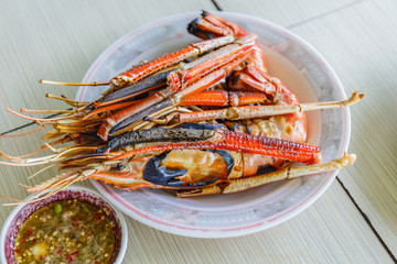 River shrimp on a plate