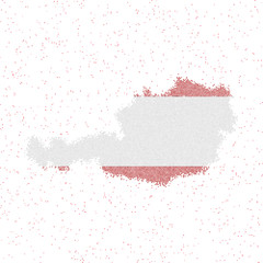 Map of Austria. Mosaic style map with flag of Austria. Vector illustration.
