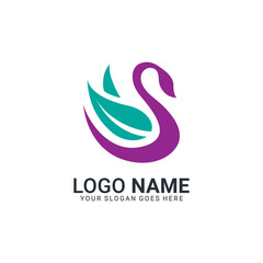 Luxury swan logo design. Editable logo design