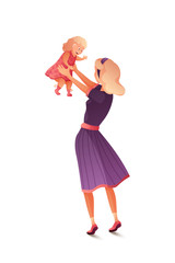 Mother and baby flat vector illustration