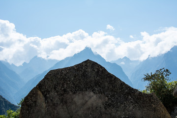Fototapeta na wymiar peru temples mountain view
