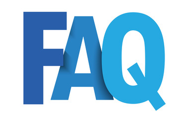 FAQ blue gradient typography banner