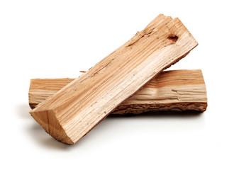 Wood log isolated on white background.