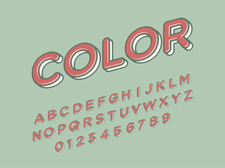 Retro font and alphabet. Stock vector illustration
