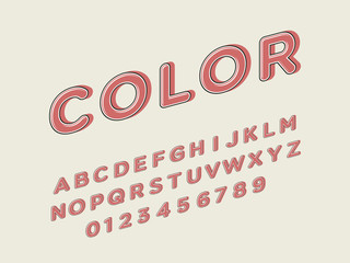 Retro font and alphabet. Stock vector illustration