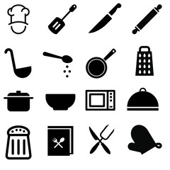  Cooking icons vector set. Cooking icon. breakfast illustration symbol coollection.