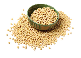 soy beans on white background.