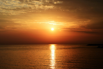 Beautiful morning seascape near the city of Cefalu. Sicily, Italy
