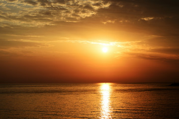 Beautiful morning seascape near the city of Cefalu. Sicily, Italy