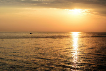 Fototapeta premium Beautiful morning seascape near the city of Cefalu. Sicily, Italy