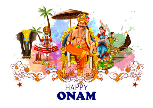 Premium Vector  Happy onam festival celebration background