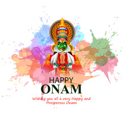 easy to edit vector illustration of Happy Onam holiday for South India festival background