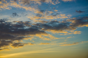 Colorful sunset light sky with cloud