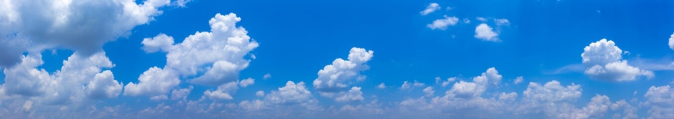 Fototapeta na wymiar ฺBlue sky with tiny clouds. Panorama