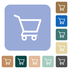 Empty shopping cart rounded square flat icons