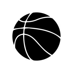 Basketball icon, Basketball logo isolated in black and white