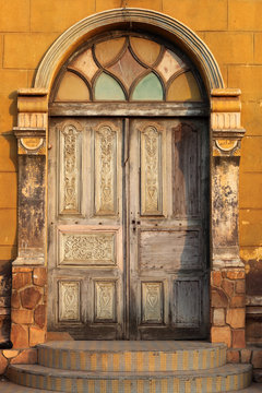 Old Colorful Door Of A Mosque In Porto Novo, 