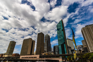 Modern city architecture in Sydney downtown area. Sydney, Australia, 2019.