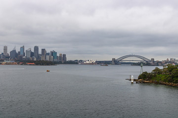 View of Opera House and Sydney harbor. Sydney, Australia, 2019.