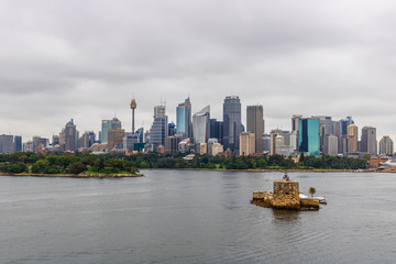Sydney city, view from Darling Harbor in Sydney, Australia, 2019.