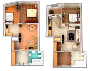 3d render, illustration, apartment, rendering