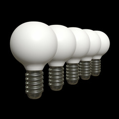 Lamp bulb. Business idea. 3d render illustration on black background.