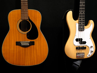 Obraz na płótnie Canvas Musical instrument acoustic guitar, electric guitar.