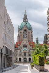 Fototapeta na wymiar The New City Hall in Hanover, Germany.