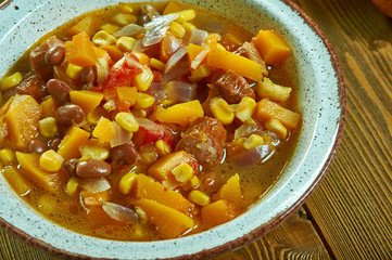 Bean Stew With Sausage, Butternut Squash